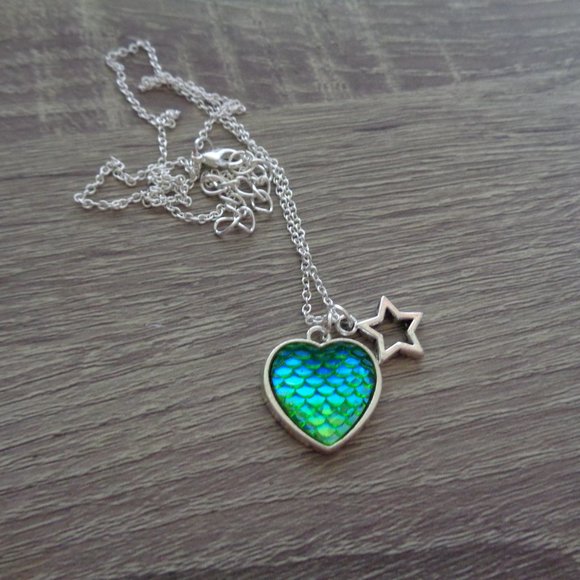 Blessed Moon Artifacts Jewelry - Mermaid Dragon Scale Necklace with Star Sweet!